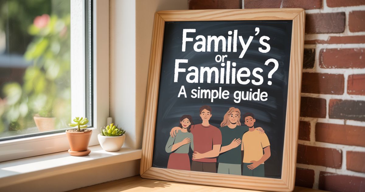 Family’s or Families’ or Families A Simple Guide