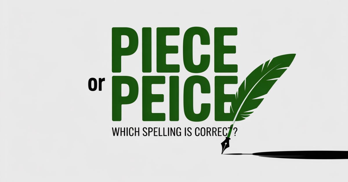 Piece or Peice: Which Spelling Is Correct?